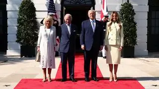 Królowa Kamila, król Karol, Donald Trump i Melania Trump. Pierwszy dzień historycznej wizyty w USA
