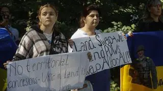 Protest w Kijowie w kontekście szczytu Trump-Putin na Alasce