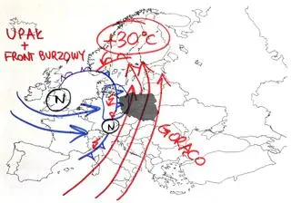Upał i front burzowy w poniedziałek