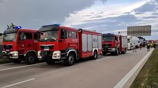 Na miejscu wypadku pracowała straż pożarna