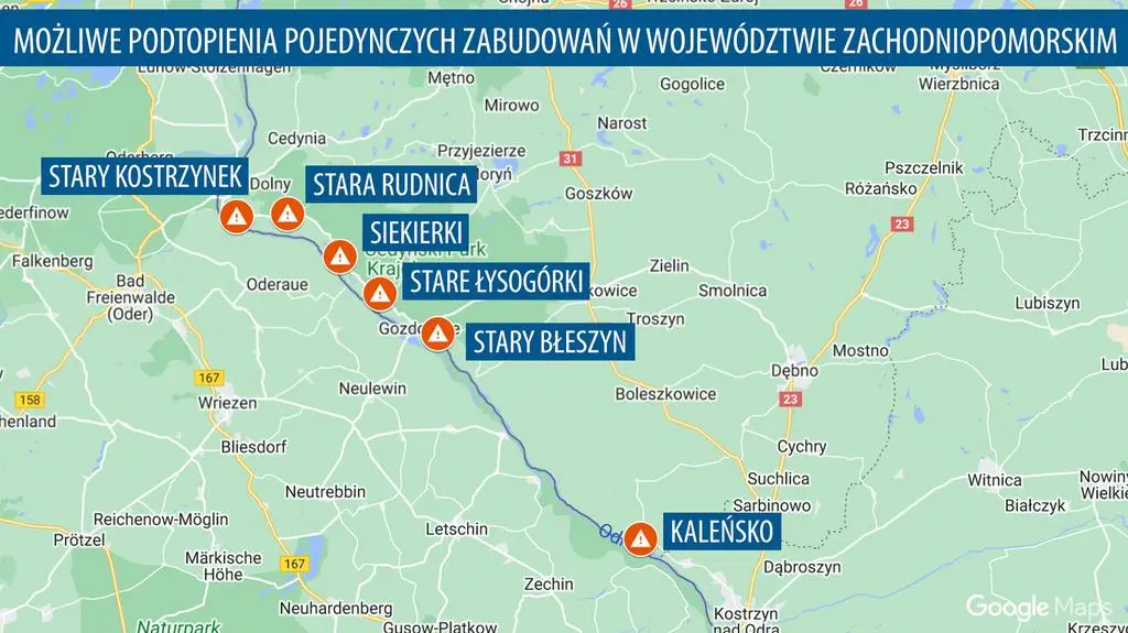 Możliwe podtopienia w województwie zachodniopomorskim