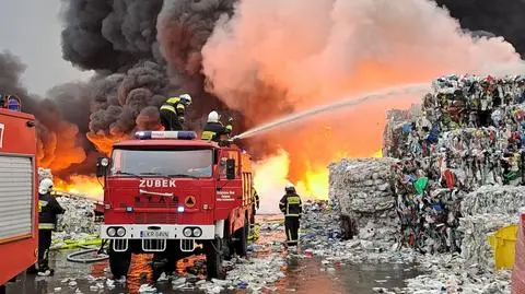 Pożar składowiska odpadów w Rzeczycy Ziemiańskiej