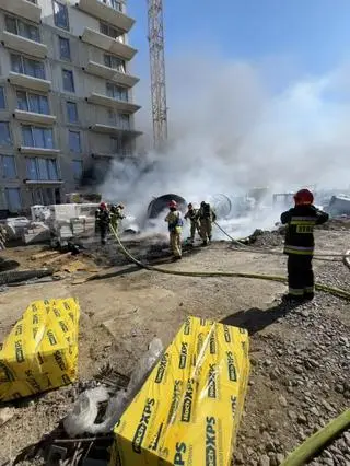 Pożar przy ulicy Ciesielskiego w Krakowie
