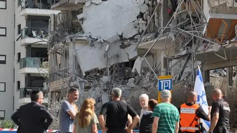 Zniszczenia na przedmieściach Tel Awiwu