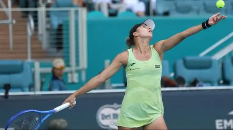 Magda Linette podczas Miami Open