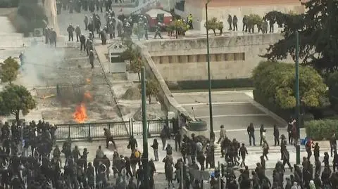 Podczas protestu w Grecji wybuchły zamieszki