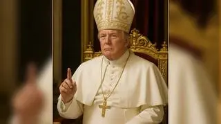 Grafika ukazująca Donalda Trumpa jako papieża