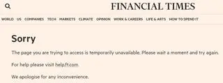 Serwis "Financial Times" był niedostępny dla części użytkowników