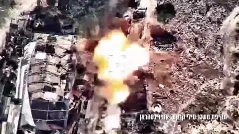 Fragment nagrania pokazujący atak Izraela na Iran