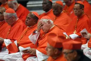 Cardinal Jean-Marc Aveline among other cardinals