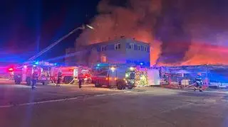 Pożar hali w Pardubicach