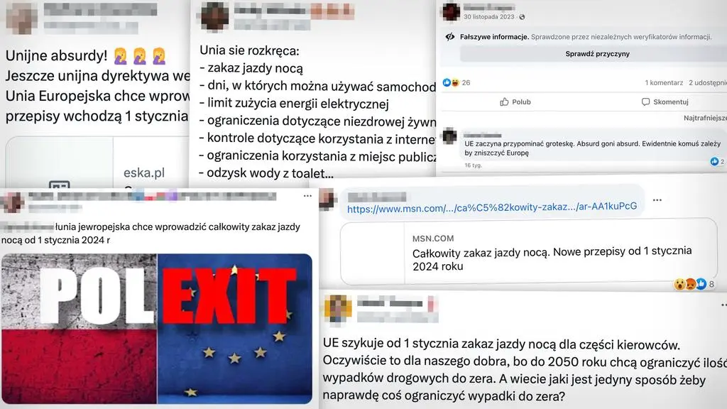Wpisy internautów w sprawie rzekomego "zakazu jazdy nocą"