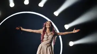 Eden Golan z Izraela podczas finałowego występu. Eurowizja 2024