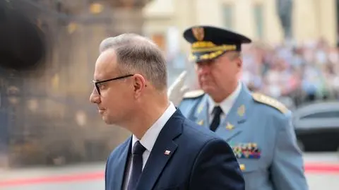Prezydent Andrzej Duda podczas wizyty w Czechach, 7 lipca 2025 r.