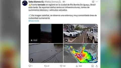 Przez Rio Bonito do Iguacu w stanie Parana przeszło tornado