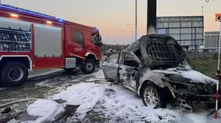 Auto spłonęło na Śląsku