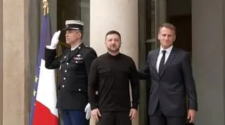 Wołodymyr Zełenski i Emmanuel Macron w Paryżu