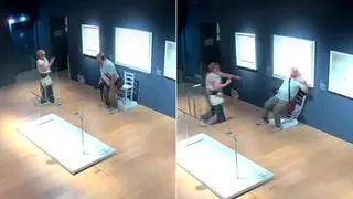 Fatalny moment zniszczenia eksponatu