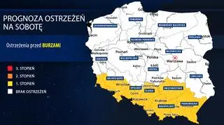 Prognoza zagrożeń na sobotę