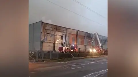 Pożar hali w Stalowej Woli. Trwa dogaszanie, nie ma zagrożenia dla mieszkańców 