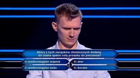 Pytanie w "Milionerach" o związek chemiczny o działaniu proszku do pieczenia