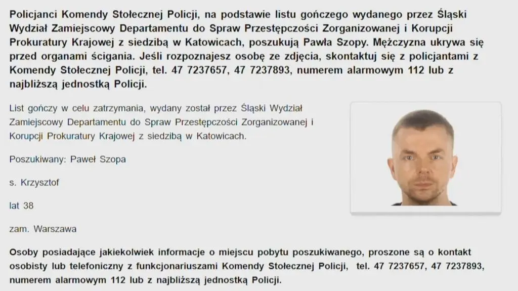 Poszukiwany Paweł Szopa