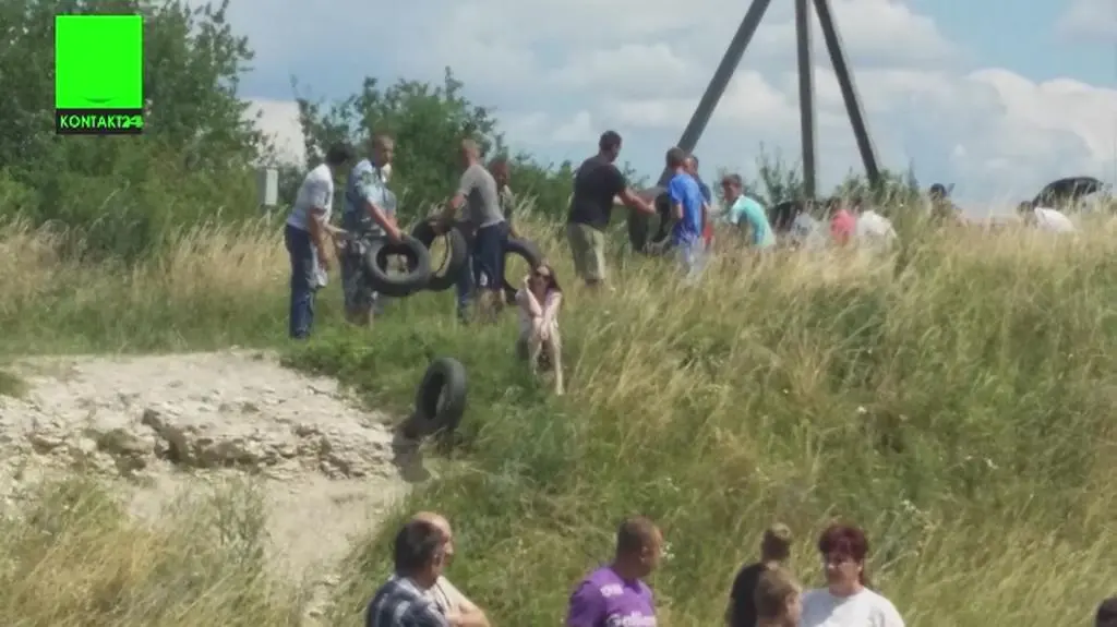 Blokada na przejściu granicznym w Hrebennem