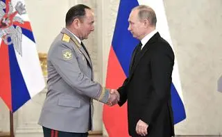 Giennadij Żidko z Władimirem Putinem w 2017 roku