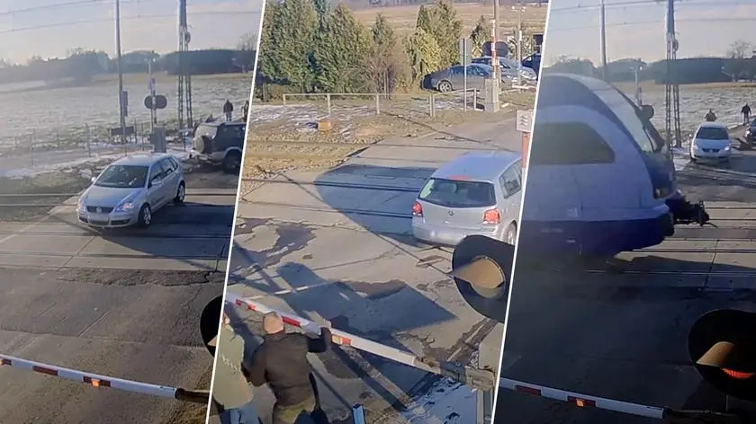 Walka z czasem i chwile grozy na przejeździe kolejowym