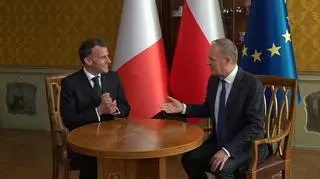 Donald Tusk i Emmanuel Macron