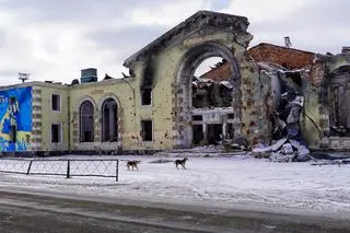 Zniszczenia w Konstantynówce w obwodzie donieckim (luty 2025)