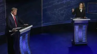 Donald Trump i Kamala Harris w trakcie debaty