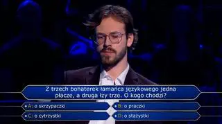 Pan Dawid Rogacz w "Milionerach"