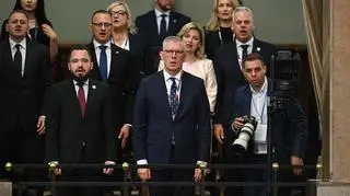 Sławomir Cenckiewicz na zaprzysiężeniu Karola Nawrockiego 