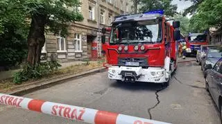 Pożar kamienicy w Łodzi