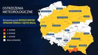 Ostrzeżenia IMGW przed intensywnymi opadami śniegu i gęstą mgłą