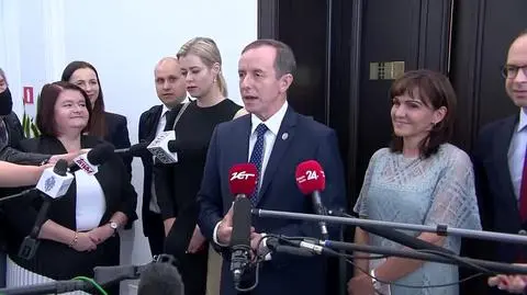 Marszałem Senatu Tomasz Grodzki wraz z Weroniką Capkałą