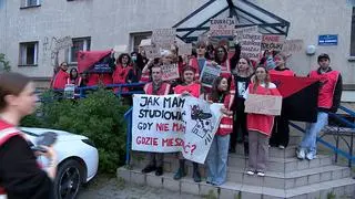 Strajk okupacyjny studentów w akademiku "Kamionka" w Krakowie