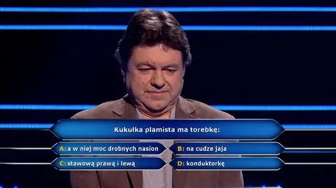 Co ma kukułka plamista? Pytanie z "Milionerów"