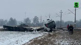 Zdarzenie ciężarówki z pociągiem w miejscowości Budzyń 