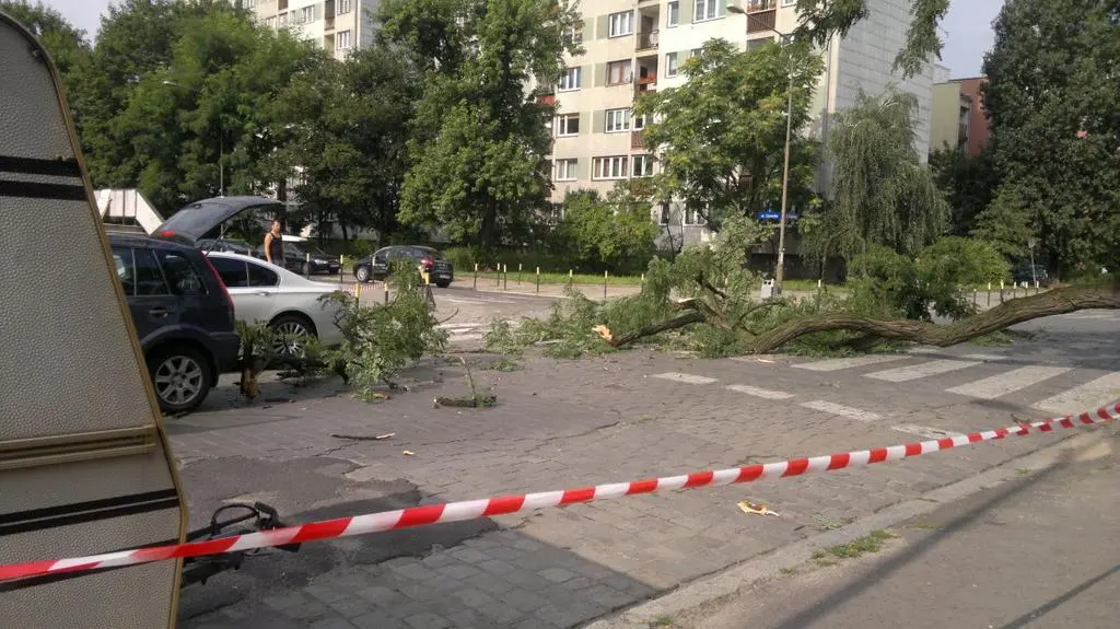 Upadek spowodował utrudnienia na skrzyżowaniu