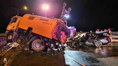 Na autostradzie uderzył w pojazd techniczny, zginął na miejscu