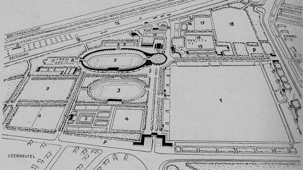 Plan widokowy obiektów stadionu, 1940