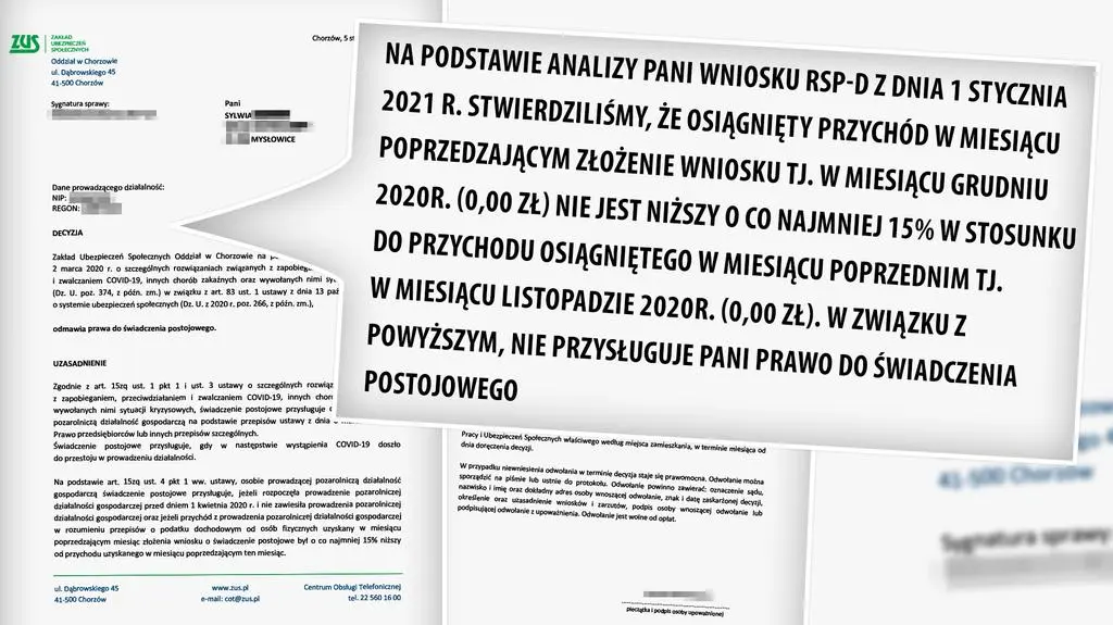 Odmowna decyzja ZUS