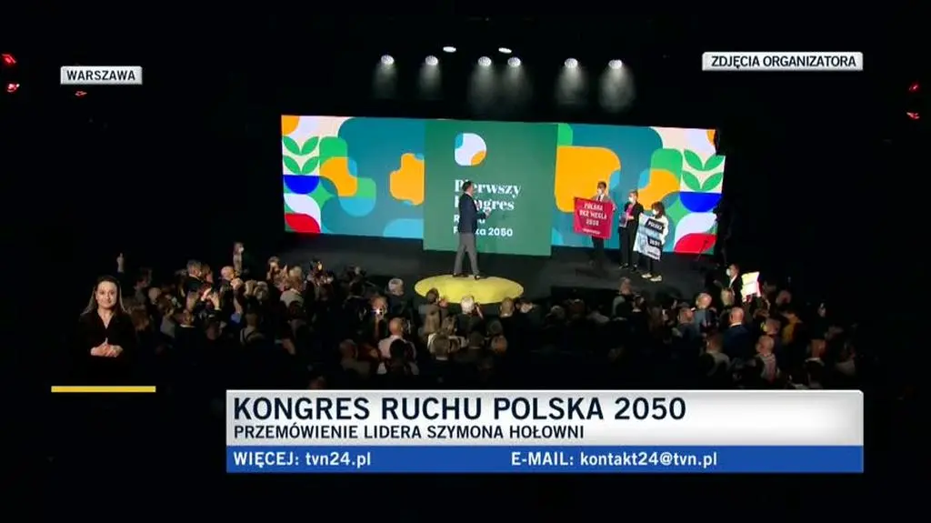 Aktywiście Greenpeace weszli na scenę podczas kongresu Polski 2050