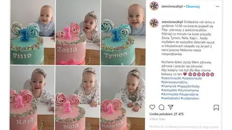 Pierwsze urodziny sześcioraczków z Tylmanowej. Sześć tortów, sześć świeczek, sześć razy "sto lat"