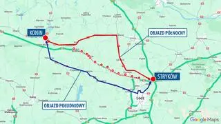 Autostradę można ominąć od północnej lub też od południowej strony 