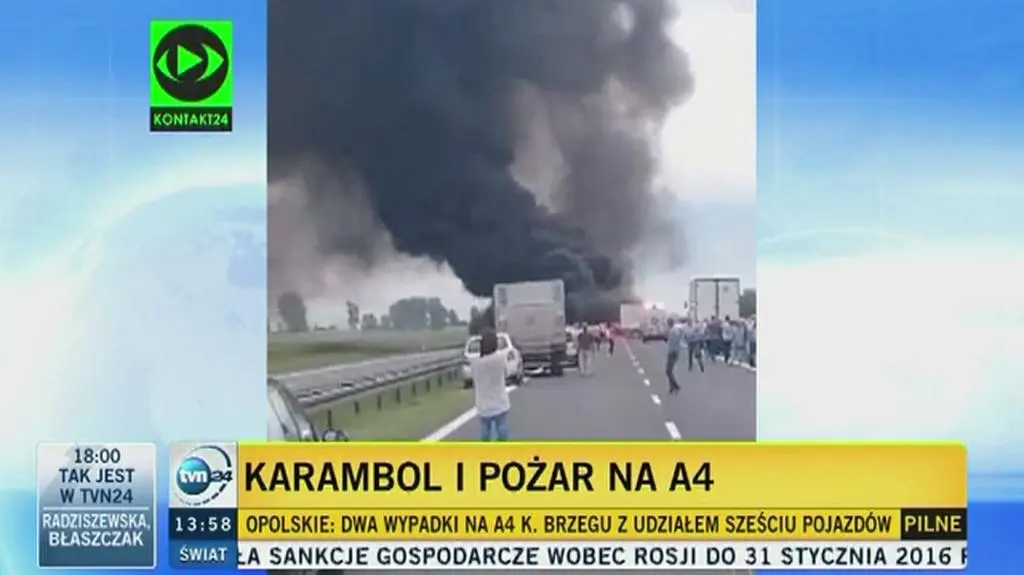 Karambol na autostradzie A4