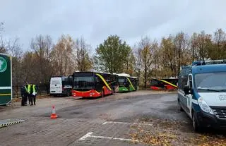 Kontrola miejskich autobusów w Zgierzu