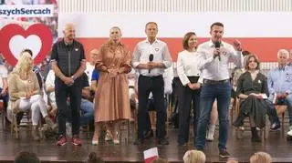 Apoloniusz Tajner, Barbara Nowacka, Donald Tusk, Urszula Zielińska i Adam Szłapka w Ustroniu